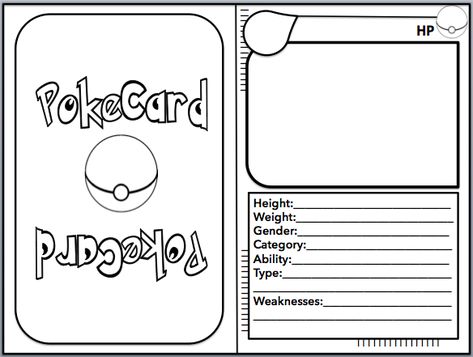 Pokemon Card Template Free Printable, Pokemon Activities, Diy Pokemon Cards, Pokemon Club, Pokemon Card Template, Pokémon Birthday, Pokemon Diy, Pokemon Craft, Math Measurement