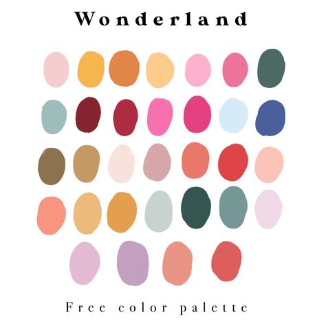 Free color palette based on Alice in Wonderland Cute Color Palettes Procreate, Color Palette For Animation, Alice Color Palette, Mad Hatter Color Palette, Alice In Wonderland Color Scheme, Alice In Wonderland Colour Palette, Illustrator Color Palette, Alice In Wonderland Colors, Procreate Pallets Free