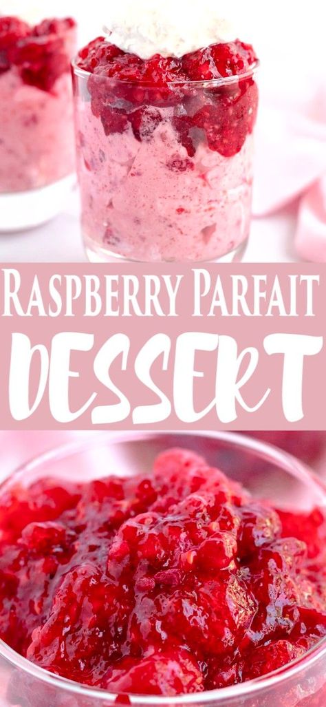 Jello And Cool Whip, Raspberry Parfait, Raspberry Jello, Cool Whip Desserts, Jello Dessert Recipes, Raspberry Desserts, Parfait Desserts, Dessert Breakfast, Frozen Raspberries