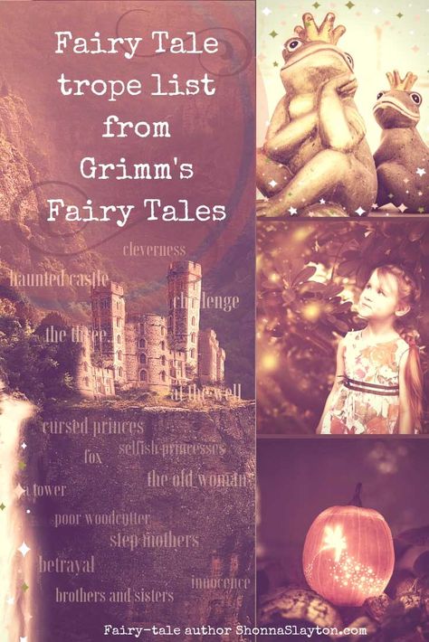 Fairy-tale Tropes From Grimm's Fairy Tale Collection - Shonna Slayton Grimms Fairy Tales Aesthetic, Fairy Tale Prompts, Fairy Tale Halloween, Myth Aesthetic, Fairy Tale Aesthetic, Fairy Tales Aesthetic, List Of Fairy Tales, Grimm Series, Grimms Fairy Tales