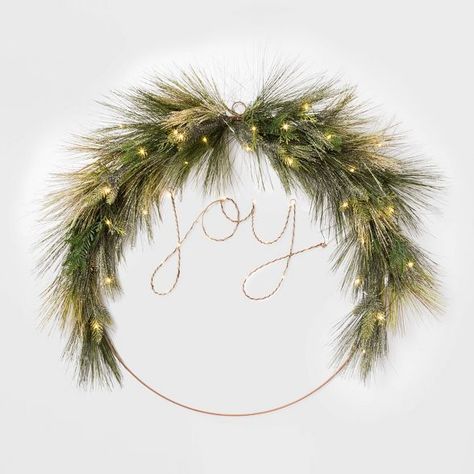 Wreaths : Christmas Wreaths & Garland : Target Wire Christmas Wreath, Joy Wreath, Pre Lit Wreath, Christmas Decor Inspiration, Swedish Christmas, Wire Wreath, White Christmas Decor, Festival Diy, Hello Lovely