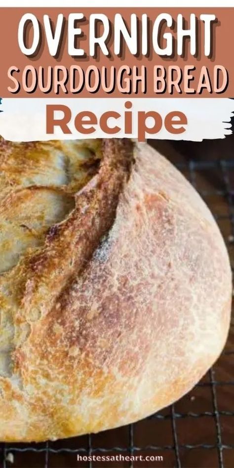 Overnight Sourdough Bread Recipe (Perfect for Beginners) - Hostess At Heart Overnight Sourdough Bread Recipe, Overnight Sourdough Bread, Sourdough Ideas, Seitan Recipe, Overnight Sourdough, Beginners Bread Recipe, Easy Sourdough Bread Recipe, Sandwich Bread Recipe, Homestead Recipes