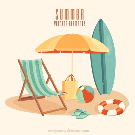 Summer Activities Illustration, Beach Day Illustration, Beach Scene Illustration, Beach Illustration Design, Summer Beach Illustration, Beach Vector, Summer Beach Style, Summer Sale Banner, 동화 삽화