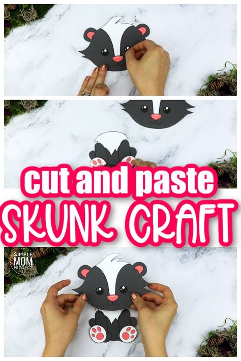 Skunk Craft, Squirrel Craft, Raccoon Craft, Simple Mom Project, Forest Animal Crafts, Animal Learning, Animal Printables, Animal Templates, Toddler Activity