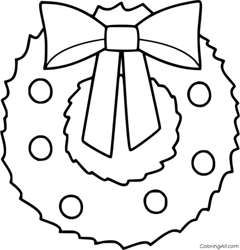 Christmas Wreath Coloring Pages, Wreath Coloring Pages, Christmas Reef, Christmas Ornament Coloring Page, Wreath Printable, Free Christmas Coloring Pages, Christmas Template, Christmas Coloring Sheets, Printable Christmas Coloring Pages