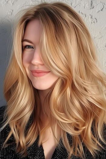 Waves Honey Blonde Hair Celebrities, Blonde With Golden Lowlights, Chestnut Lowlights Blondes, Honey Bob Hair, Ombre Strawberry Blonde Hair, Amanda Seyfried Hair Color, Golden Blonde Hair Pale Skin, Mid Length Honey Blonde Hair, Reddish Blonde Balayage