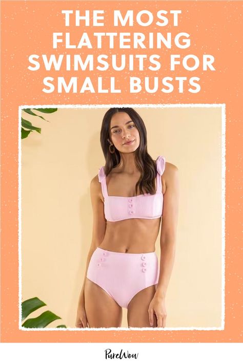 Here, the best swimsuits for small busts, whether you?re working with an A, B or even AA cup. #swimsuit #bathingsuit #swimwear Swimsuits For Small Bust, Chic Swimsuit, Edgy Looks, Cupshe Bikinis, Flattering Swimsuits, Swimsuits For Women, Chic Skirts, Best Swimsuits, Bathing Suit Top