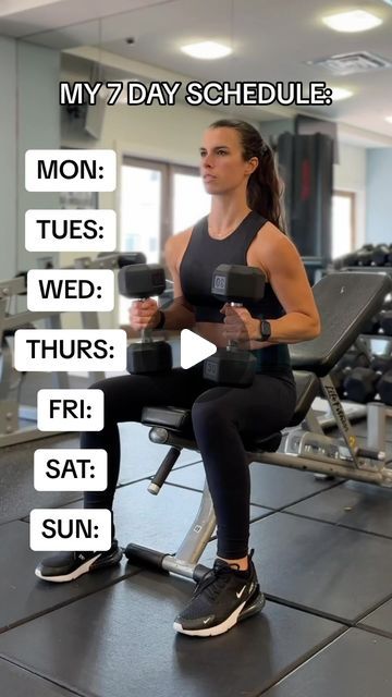 Elise | Fitness Professional on Instagram: "7 DAY WORKOUT SCHEDULE🔥  🔗 in b!o for my strength program  📌save this schedule!   #workoutroutine #workoutschedule" Work Out Schedule Weekly, Weekly Workout Schedule For Women, Workout Schedule For Women At Home, Workout Days Schedule, Workout Weekly Schedule, Workout Split 5 Day Women, Workout Schedule For Women, 7 Day Workout, Weekly Workout Schedule