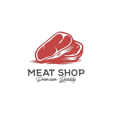 Premium and fresh meat logo design | Premium Vector #Freepik #vector #butchery-logo #butcher-logo #meat-label #meat-logo Meat Market Logo, Butchery Logo Design, Meat Shop Logo Design, Meatshop Logo, Beef Logo Design, Meat Logo Design, Butchery Logo, Butcher Logo, Meat Logo