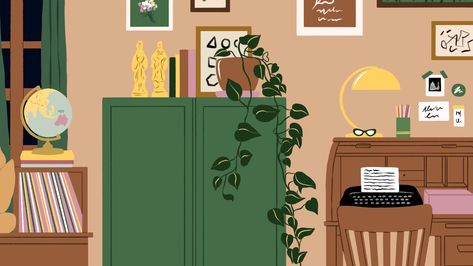 Apartment Therapy Just Created Zoom Backgrounds So You Can Spruce Up Your Place for Free | Apartment Therapy Cute Zoom Backgrounds, Virtual Background Zoom Room, Apartment Background, Zoom Wallpaper, Zoom Virtual Background, Background Zoom, Art Ideas Easy, Office Background, Virtual Background