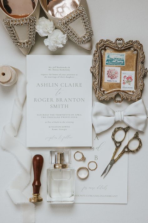 What You Need for Wedding Details Photos - Rachel Case Photography Detail Pictures Wedding, Wedding Flat Lay Picture, Detail Photos Wedding, Wedding Details Photos, Wedding Details Flat Lay Photography, Vintage Flat Lay Wedding, Flay Lay Wedding Photography, Wedding Flat Lay, Lay Flat Wedding Details