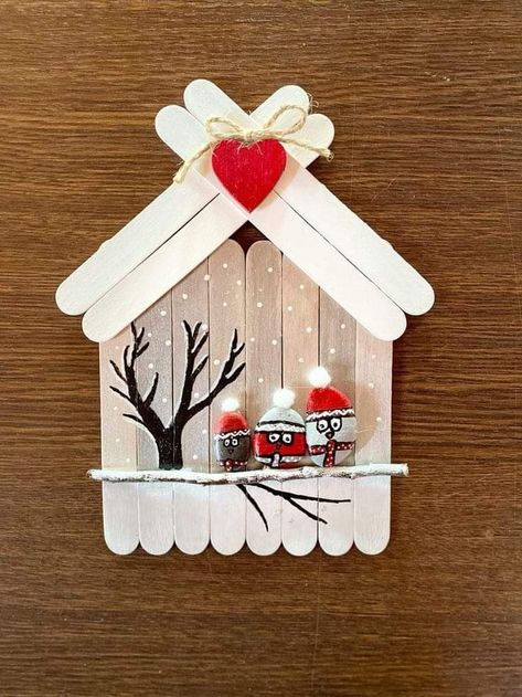 Popsicle Stick Christmas Crafts, Landscaping Diy, Popsicle Crafts, Christmas Crafts For Kids To Make, Diy Christmas Wreaths, Handmade Christmas Crafts, Holiday Crafts Christmas, Christmas Ornament Crafts, Christmas Crafts Decorations