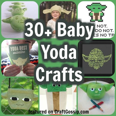 30+ baby yoda crafts and patterns featured on Craftgossip.  #babyyoda #yoda # Mandalorian #starwars #freepatterns #crafts #diy Baby Yoda Birthday Party Ideas, Baby Yoda Birthday Party, Star Wars Kids Crafts, Star Wars Sewing, Yoda Birthday, Yoda Party, Babysitting Crafts, Star Wars Crafts, Homeschool Projects