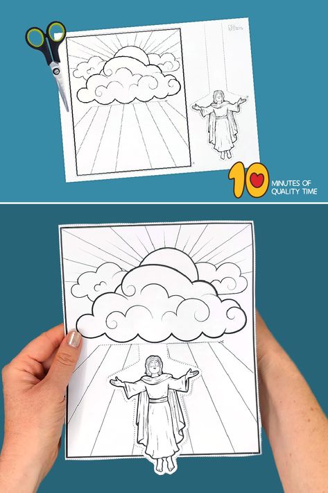 ascension day craft activities Jesus Ascends To Heaven Craft For Kids, Ascension Of Jesus Craft For Kids, Jesus Ascends To Heaven Craft, Jesus Ascension Craft, Nicodemus Craft, Garden Of Gethsemane Craft, Water Into Wine Craft, Gethsemane Craft, Jesus And Nicodemus