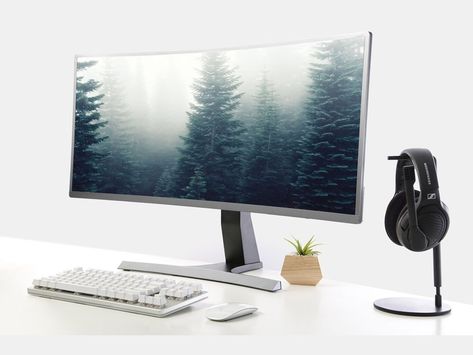 Smartphones Design, Curved Monitor, Gaming Computer Desk, Computer Gadgets, Gamer Setup, Shape Games, Gaming Monitor, Technology Trends, Cool Tech