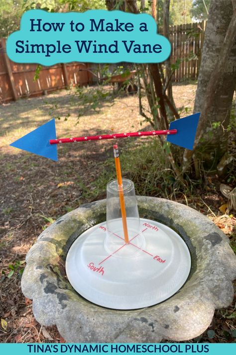 How to Make a Simple Wind Vane | Fun Wind Activities Middle School Wind Vane Diy, Wind Vane Project For Kids, Diy Weather Vane, Science Activities For Middle School, Wind Experiments For Kids, Wind Activities, Wind Activities For Kids, Wind Crafts For Preschool, Wind Activities For Preschool