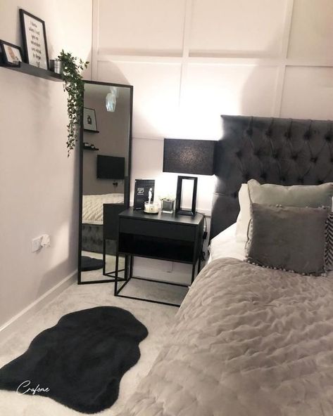 Bedroom Inspiration Grey, Black And White Bedroom, Black Bedroom Decor, Grey Bedroom Decor, Redecorate Bedroom, Pitch Black, Cheap Things, Apartment Decor Inspiration, Teen Bedroom Decor