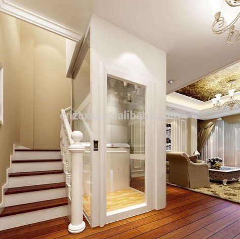 Indoor Elevator, Homes With Elevators, Indoor Elevator Home, Fancy Elevator, Lift Interior Design Elevator, Home Lifts Elevator, Dolphin House, Shaftless Home Elevator, Dining Room Design Luxury