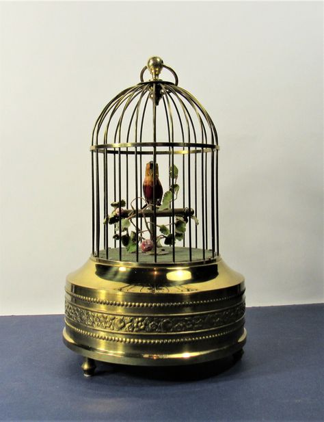 Antique Vintage Singing Bird in Cage Music Box ~ Automaton (See Video) | #4623403562 Birds In Cage, Bird In Cage, Antique Music Box, Bird In A Cage, Singing Bird, Red Jewel, Musical Box, Bird Boxes, Birdcages