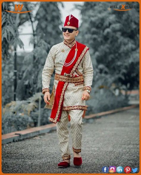 Bucket daura suruwal nepali wedding dress Yo ek dami chlira ko aaja voli hjr haru lai kasto lagyo comment garnu hola Contact WhatsApp & viber number:9818672792 #daurasuruwal #welexmartproducts #instagramsshop #onlineshop #welexmart Daura Suruwal Design, Nepali Wedding Dress, Daura Suruwal, Pose Man, Nepali Wedding, Groom Photoshoot, Online Consultation, Dress Men, Wedding Outfit Men