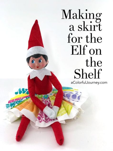 Elf On The Shelf Skirt Pattern, Elves Clothes, Diy Elf On The Shelf, Making A Skirt, Diy Elf, Shelf Wardrobe, Shelf Accessories, Kindness Elves, Mermaid Tail Pattern