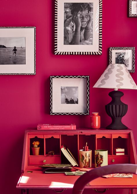 Bright Pink Wall Paint | Capri Pink | Annie Sloan Hot Pink Wall Paint, Annie Sloan Wall Paint, One Coat Paint, Pink Painted Walls, Hot Pink Walls, Pink Paint Colors, Black Chalk Paint, Chalk Paint Colors, Annie Sloan Paints