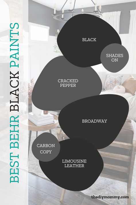 Best Behr Black Paint - how to choose! Behr Black Paint, Black Paint Colors, Behr Exterior Paint, Diy Mommy, Black Paint Color, Behr Paint Colors, Black Front Doors, Farmhouse Outdoor Decor, Door Paint Colors