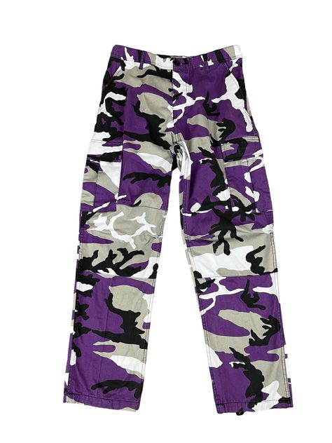 Pre owned, light wear, very nice overall condition. Waist 32" but you can make it fit as small as 30". Inseam 32" Army Camouflage, Army Pants, Purple Camo, Camouflage, Camo, Violet, Overalls, Adult Outfits, Trousers