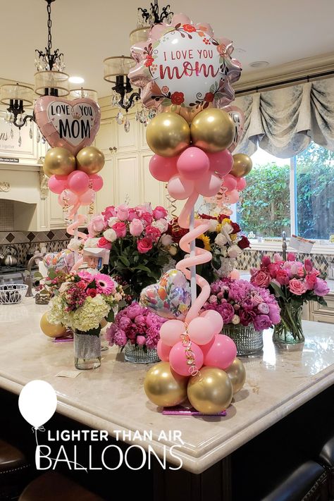 Gold Balloon Centerpieces, Mothers Day Balloons, Balloon Prices, Mothers Day Decor, Mini Balloons, Love Balloon, Birthday Balloon Decorations, Balloon Gift, Balloon Centerpieces