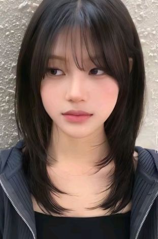 Long Hair With Bangs Heart Shaped Face, Short Haircut Without Bangs, Kpop Haircut Female, Japanese Haircut Medium, Asian Fringe, French Bangs Round Face, Window Bangs, Loose Bangs, Korean Air Bangs