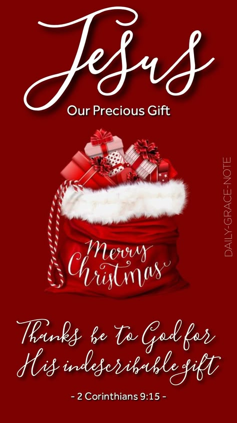 Merry Christmas Thanks be to God for His indescribable gift - 2 Corinthians 9:15 (NKJV) Jesus Pic, Happy Birthday Pastor, Christmas Cards Wording, Cute Christmas Quotes, Thanks Be To God, Holiday Iphone Wallpaper, Christmas Thoughts, 25th December, Happy New Year Message