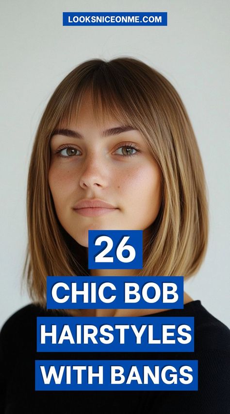 Elevate your look with these gorgeous bob hairstyles paired with bangs! These styles are effortlessly flattering for all face shapes. #BobWithFringe #HairGoals #StylishHaircuts Chic Bob Hairstyles, Bob With Fringe, Chic Bob, All Face Shapes, Bob Hairstyles With Bangs, Stylish Haircuts, Elevate Your Look, Bob Cut, Hairstyles With Bangs