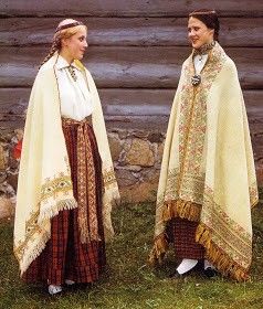 Vidzeme, Latvian ladies in traditional dresses. #NationalCostumes #NationalAttire Latvian Clothing, Costumes For Dance, Contemporary Costumes, Western Outfits Men, Who People, Folk Dress, Folk Clothing, Traditional Outfit, National Dress