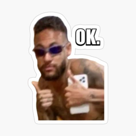 Get my art printed on awesome products. Support me at Redbubble #RBandME: https://www.redbubble.com/i/sticker/Neymar-Jr-funny-meme-sticker-by-TzukkisDesigns/162259808.JCQM3?asc=u Neymar Jr Funny, Stickers Aesthetic, Meme Stickers, Coloring Stickers, Neymar Jr, Funny Meme, Merchandise Design, Neymar, Real Madrid