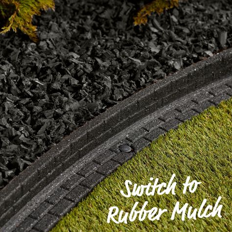 GroundSmart Premium Nugget 0.8-cu ft Black Rubber Mulch Lowes.com Rubber Walkway, Black Rubber Mulch, Rubber Mulch, Old Tires, Outdoor Ideas, Mulch, Landscaping Ideas, Walkway, Black Rubber