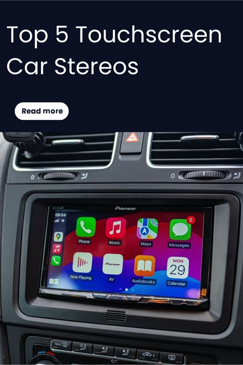 Car dashboard with a touchscreen stereo system displaying smartphone integration features. Touch Screen Car Stereo, Tech Enthusiast, Car Stereo Systems, High End Cars, Stereo Systems, Car Audio Systems, Backup Camera, Music Streaming, Music Lover