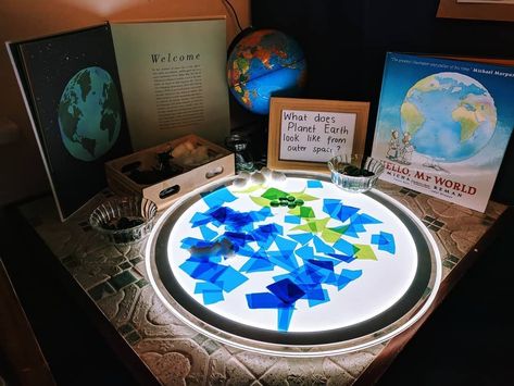 Planet Earth Project, Space Theme Preschool, Earth Activities, Space Preschool, Daycare Themes, Earth Projects, Space Classroom, Reggio Inspired Classrooms, Space Activities