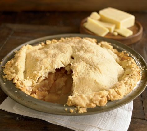 Apple Pie with Vermont Cheddar Cheese Recipe - Yankee Magazine England Recipes, Deep Dish Apple Pie, Cheddar Cheese Recipes, Apple Cheddar, Holiday Pies, Cheese Pie, Food Network Canada, Apples And Cheese, Cheese Pies