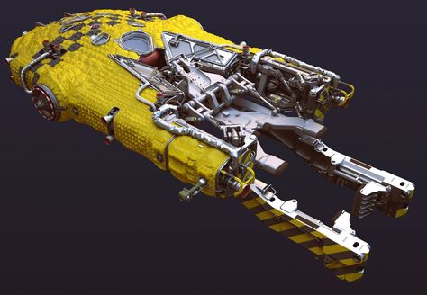 Space tractor by Paul Pepera More space ship here. Like Illustration, Hard Surface Modeling, Surface Modeling, Space Stuff, Millennium Falcon, Air Space, Space Ships, Battlestar Galactica, A Plane