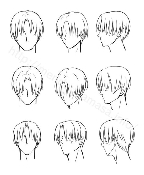 Hair Drawing Middle Part, Middle Part Hairstyle, Boy Hair Drawing, Drawing Male Hair, Pelo Anime, Drawing Hair Tutorial, Manga Hair, Anime Boy Hair, Drawing Tutorial Face