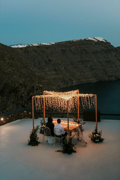 Private Dinner For Two Romantic, Elopement Dinner, Santorini Elopement, Lighthouse Photography, A Sky Full Of Stars, Lighthouses Photography, Private Dinner, Romantic Dinner For Two, Picnic Decorations