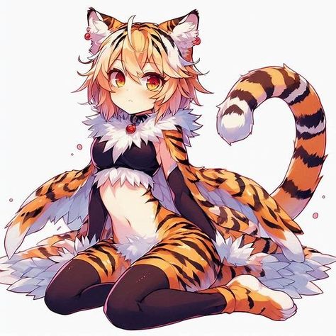 anime style, a tiger Kemonomimi - Image Creator from Microsoft Designer Tiger Kemonomimi, Character Design Non Human, Tiger Girl Oc, Tiger Character Design Human, Half Human Half Animal Character Design, Tiger Character Design, Tiger Oc, Humanoid Animals, Tiger Girl