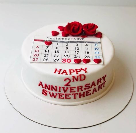 Same Day Anniversary Cakes Delivery in Your City 2 Nd Anniversary Cake, Calender Cake Design Anniversary, 2nd Anniversary Cake Designs, 2 Anniversary Cake, Small Cute Anniversary Cake, 2nd Anniversary Cake, Latest Anniversary Cake Designs, Unique Anniversary Cake Designs, Love Anniversary Cake