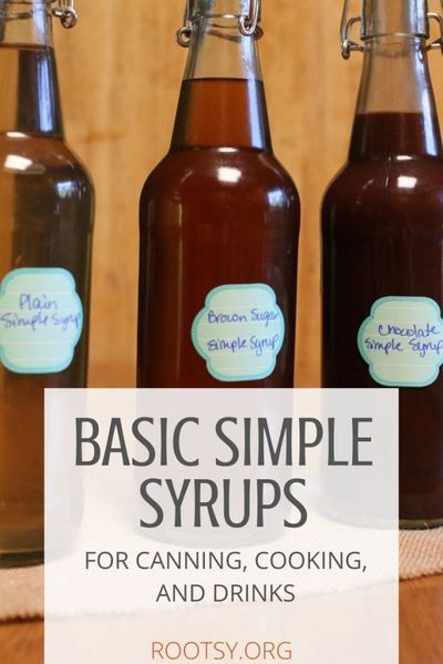 Making old-fashioned simple syrup is as easy as boiling water and sugar together. Also called sugar syrups, they can be used for canning, cooking, and cocktails. Learn how to make very light to heavy syrups plus flavored syrups such as herbal or chocolate simple syrup in this step by step guide. #simpleliving #Fromscratch #preservingfood Chocolate Simple Syrup, Canning Syrup, How To Make Syrup, Homestead Food, Simple Syrup Recipe, Simple Syrup Cocktails, Simple Syrups, Honey Simple Syrup, Homestead Kitchen