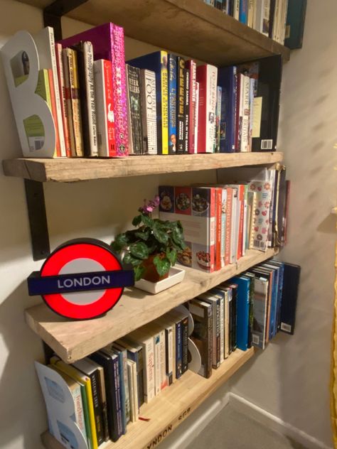 Create a cheap bookshelf with scaffold boards and steel brackets. I contacted my local scaffold company and bought some reclaimed boards for £6 each (12ft long boards). Measure and cut to size with a circular saw then hang using 8” steel brackets https://www.ebay.co.uk/itm/Rustic-Shelf-Brackets-Scaffold-Board-Heavy-Duty-Industrial-Steel-Metal-No-Lip-/114130762279?_trksid=p2349624.m46890.l49292 Scaffold Board Book Shelves, Scaffold Board Shelves, Cheap Bookshelves, Long Boards, Rustic Shelf, Scaffold Boards, Rustic Shelves, Scaffolding, Circular Saw