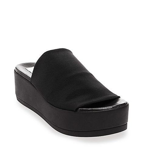 SLINKY: Black Flatform Sandals | Steve Madden Steve Madden Slinky, Steve Maddens, Giuseppe Zanotti Heels, Steve Madden Store, Steve Madden Boots, 90s Looks, Madden Girl, Steve Madden Shoes, Slide Slipper