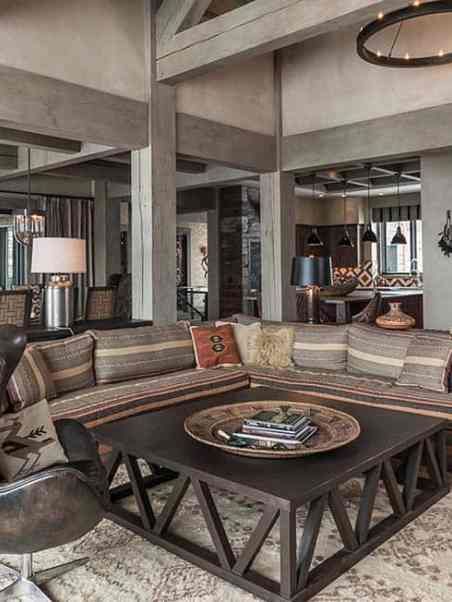 Ski lodge hideaway in Montana boasts gorgeous mix of rustic and industrial Viking Home, Viking Home Decor, Viking House, Living Room Decor Rustic, Cabin Style, Trendy Home, A Living Room, Rustic Modern, Shabby Chic Furniture