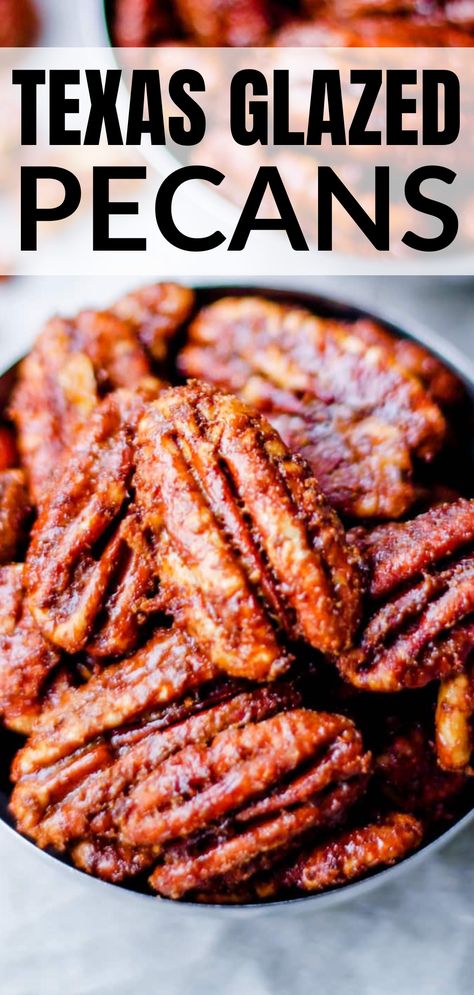 A bowl of texas glazed pecans. Fried Pecans Recipe, Sweet And Spicy Nuts Recipe Pioneer Woman, German Roasted Pecans, Sugar Pecans Recipe, Sweet And Salty Pecans Recipe, Candy Pecans Recipe Easy, Savory Roasted Pecans, Glazed Almonds Recipe, Spicy Roasted Pecans