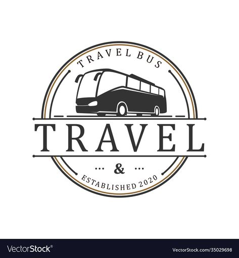 Bus Travel Logo, Bus Logo Design, Travel Company Names, Beach Logos, Logo Bus, Logo Tourism, Bus Logo, Transport Logo, Badge Logo Design