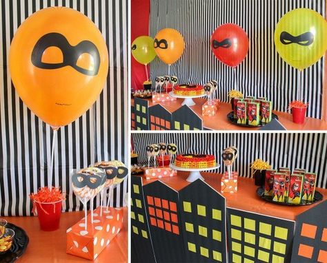 DIY Incredibles Party – Party Ideas Incredibles Birthday Party Decorations, Incredibles Party Ideas, Incredible Birthday Party, Disney Party Games, Incredibles Party, Incredibles Birthday Party, Birthday In A Box, Disney Party, Birthday Box